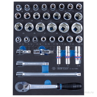 Набор торцевых головок 1/2 с принадлежностями, ложемент, 37 предметов KING TONY 9-4537MRV